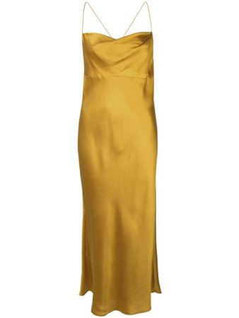 Shop yellow Michelle Mason cowl-neck bios midi dress with Express Delivery - Farfetch