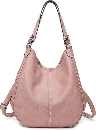 Amazon.com: Handbags for Women Large Designer Ladies Hobo bag Bucket Purse Faux Leather (Pink） : Clothing, Shoes & Jewelry