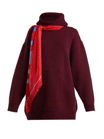 Scarf hooded wool sweater | Balenciaga | MATCHESFASHION.COM
