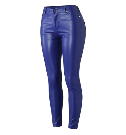 blue leather pants Amazon