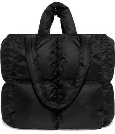 Small Quilted Shell Tote - Black