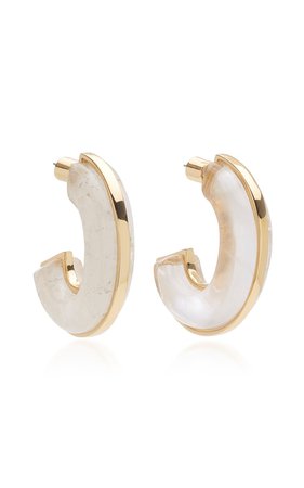 Bianca Clear Quartz Hoop Earrings by DEMARSON | Moda Operandi