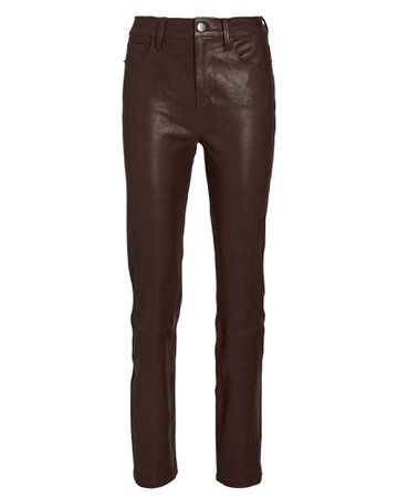 FRAME Le Sylvie Slender Leather Pants | INTERMIX®