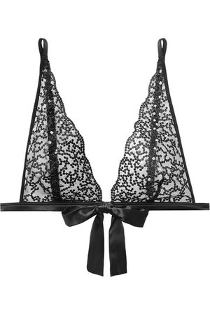 Coco de Mer | + Playboy Tease Me embroidered stretch-tulle soft-cup triangle bra | NET-A-PORTER.COM
