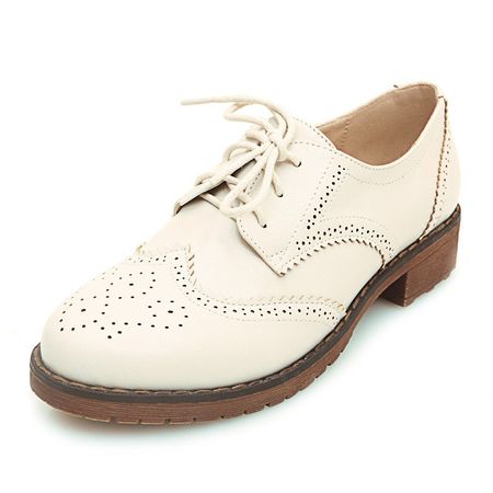 cream oxford shoes