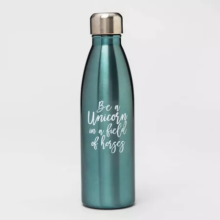 17.5oz Stainless Steel Be A Unicorn In A Field Of Horses Water Bottle Teal : Target