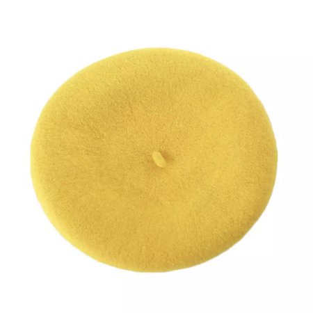 Embroidered yellow beret “ cutie pie “