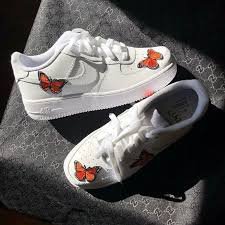 painted pink butterflies on Nike air 1 forces tumblr - Google Search