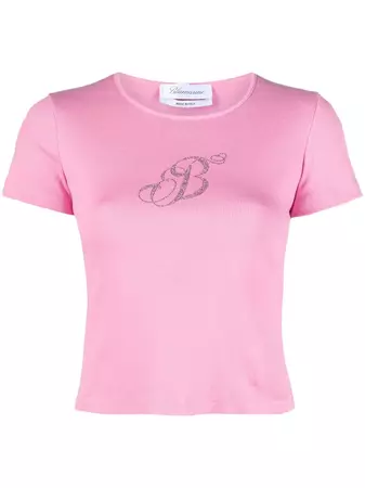Blumarine crystal-embellished Ribbed T-shirt - Farfetch