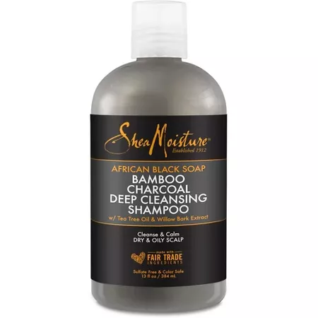 SheaMoisture African Black Soap Bamboo Charcoal Deep Cleansing Shampoo - 13 Fl Oz : Target