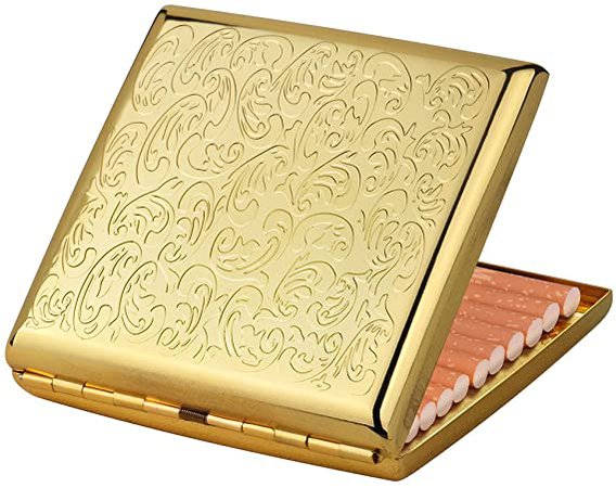 Amazon.com: Antique Metal Cigarette Case Box Embossed Gold Cigarette Box as Gift for Man and Woman: Health & Personal Care
