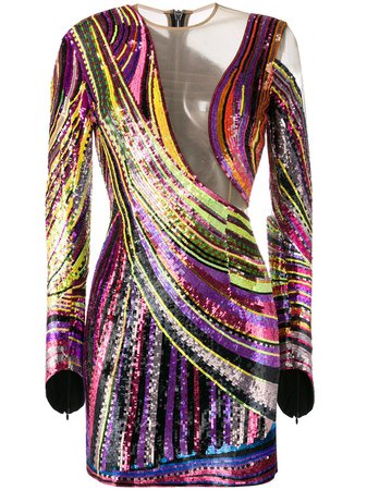 Balmain Sequin Embroidered Short Dress - Farfetch