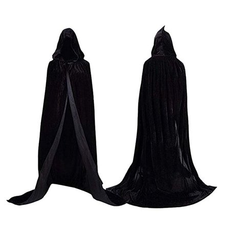 Amazon.com: Velvet Cloak Cape Wizard Hooded Party Halloween Cosplay Costumes for Men Women 53” (Navy Blue): Clothing