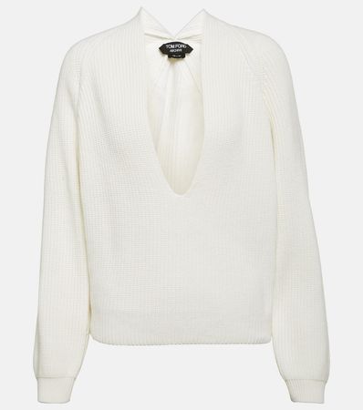 Rib Knit Cashmere Sweater in White - Tom Ford | Mytheresa