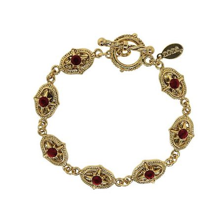 14K Gold Dipped Red Toggle Bracelet