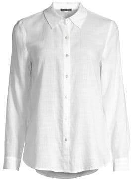 Women's Collared Button-Down Shirt - White - Size XXS