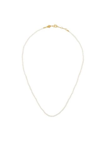 White Anni Lu 18Kt Gold-Plated Constance Beaded Necklace | Farfetch.com