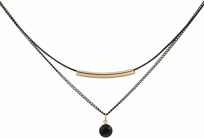 Amazon.com: Fashion Black Choker Necklace,2-Layers Black Chain Necklace for Women Girls (Black Necklace): Clothing, Shoes & Jewelry