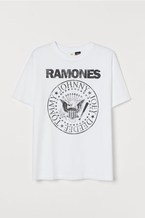 Printed T-shirt - White/Ramones - Ladies | H&M GB