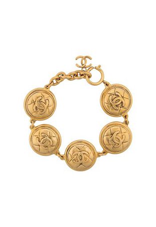 Chanel Pre-Owned, Chanel Pre-Owned '1980s link bracelet - Gold | Catalove