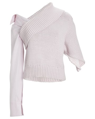Hellessy Iris Asymmetric Poplin Sleeve Sweater | INTERMIX®