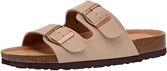 Amazon.com | CUSHIONAIRE Women's Lane Cork Footbed Sandal with +Comfort | Slides