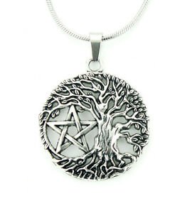 Tree of Life Pentacle Necklace, Wicca Pentagram Star Pendant, 16"-50" long chain | eBay