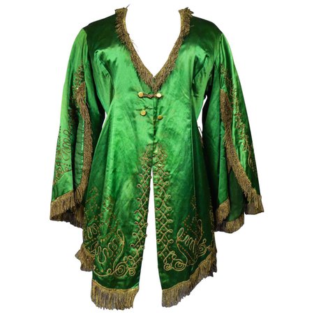 Orientalist Evening Fancy Jacket in Embroidered Sequin and Silk Satin Circa 1940 For Sale at 1stDibs