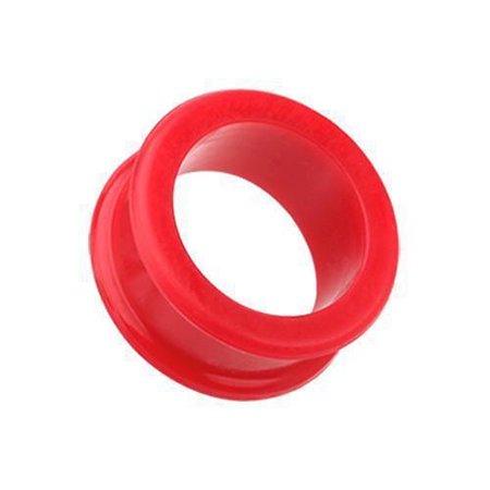 *clipped by @luci-her* Red Flexible Silicone Double Flared Ear Gauge Tunnel Plug
