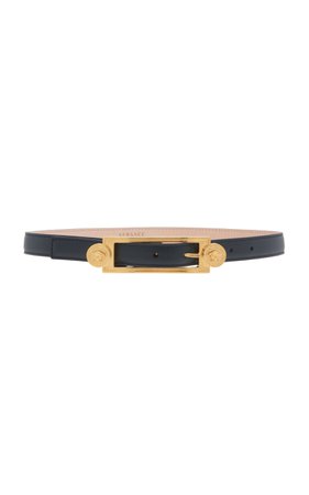 Versace Coin-Detailed Leather Belt Size: 65 cm