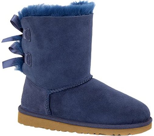 Amazon.com: Girls' UGG Bailey Bow Big Kids - Navy Boots: Shoes
