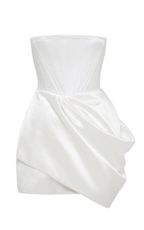 Jule Drape-Detailed Cotton-Silk Strapless Mini Dress by Alex Perry | Moda Operandi