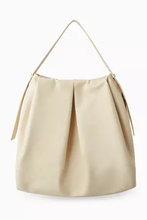 OVERSIZED LEATHER SHOULDER BAG - CREAM - Bags - COS