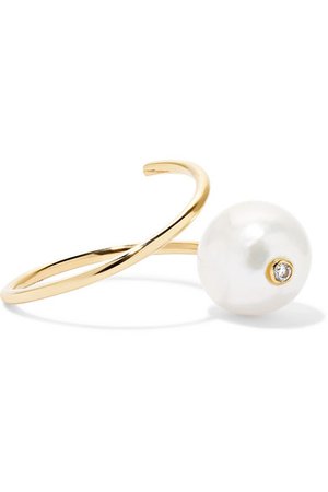 Grace Lee | 14-karat gold, pearl and diamond ring | NET-A-PORTER.COM