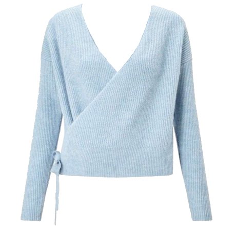 blue wrap sweater