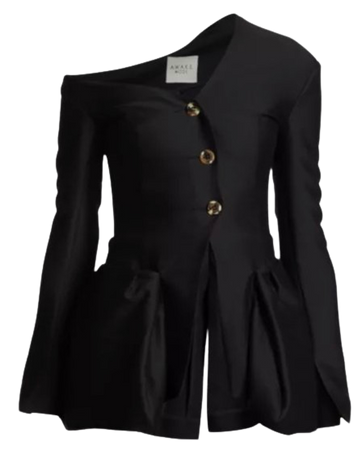 A.W.A.K.E. Mode Fitted Wool & Silk Jacket With Pockets Color -Black