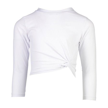 Snapper Rock Sustainable White Long Sleeve Wrap Crop Top