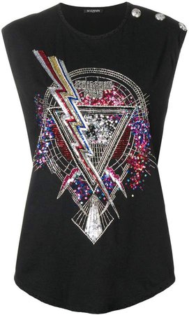 bead embroidered T-shirt