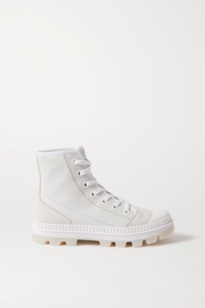 Nord Suede And Rubber-trimmed Leather High-top Sneakers - White