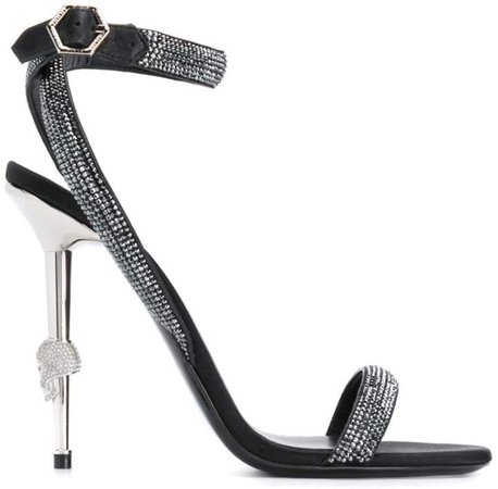 Crystal high-heeled sandals