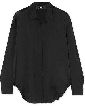 Sunaya Stretch-silk Shirt - Black