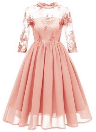 floral baby pink dress