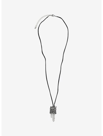 Ornate Mushroom Crystal Cord Necklace