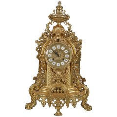 Rococo Style Ansonia Garniture Set With Porcelain Dial and Portrait Plaque, NY For Sale at 1stdibs