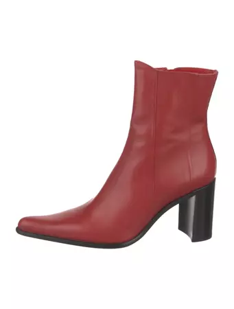 Free Lance Leather Sock Boots - Red Boots, Shoes - WFN20391 | The RealReal