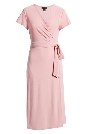 Halogen® Crossover Short Sleeve Wrap Dress | Nordstrom
