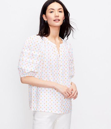 Clip Puff Sleeve Top