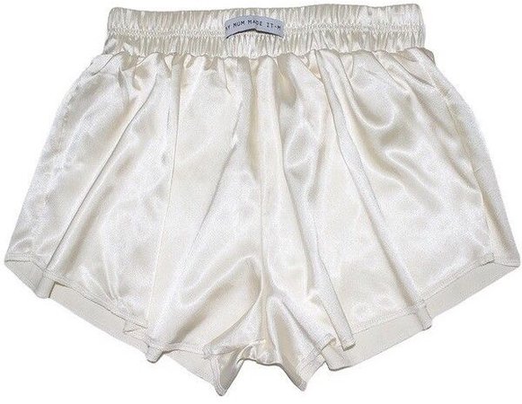 Vintage White High Waist Satin Shorts