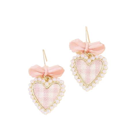 pink gingham earrings