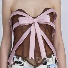lirika matoshi pink and brown bow corset - Google Search